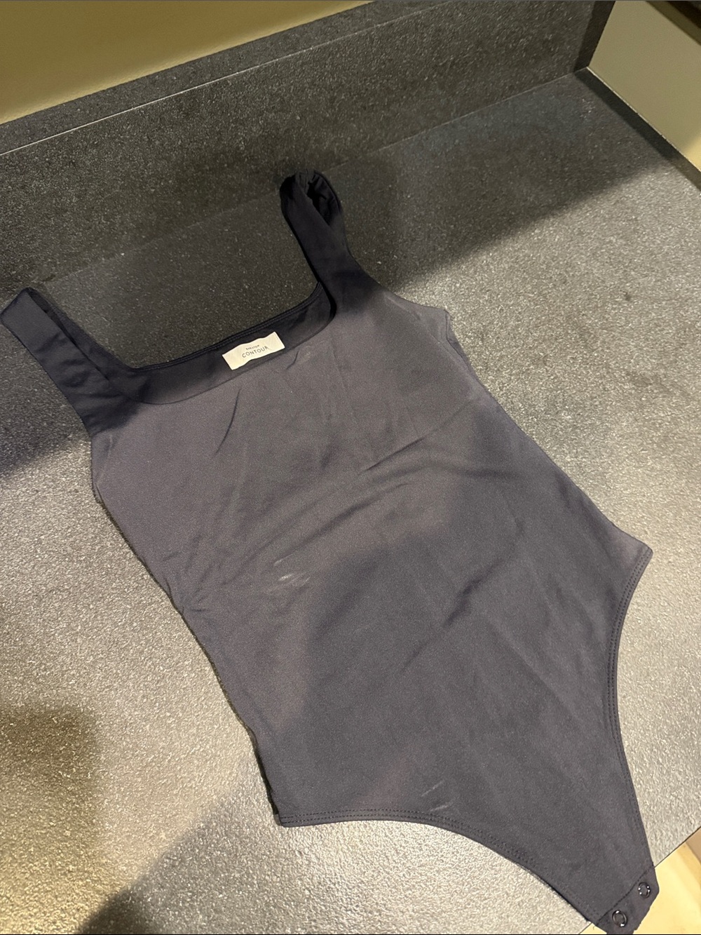 Babaton contour Black Square-Neck Bodysuit